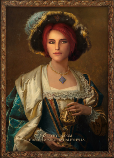 Triss Merigold from The Witcher 3: Wild Hunt Portrait of Triss Merigold, a Temerian Noblewoman (Haley Hylia, 2020)